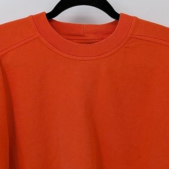 Vintage 90s GAP XL Orange Crew Neck Pullover Cotton Blend Sweatshirt Flawed - Picture 4 of 11
